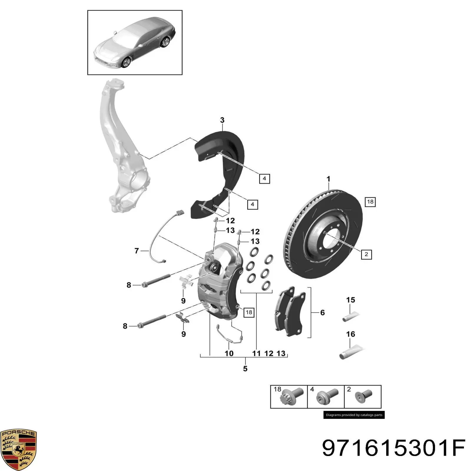 Купити 971615301F Porsche Ротор гальмівний
