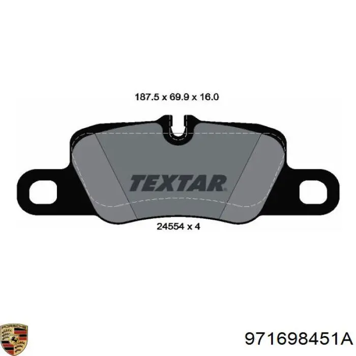 Купити 971698451A Porsche Задні колодки