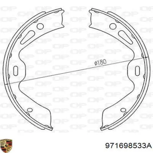 Колодки ручника / стоянкового гальма Porsche 971698533A ціна, від 33.07 USD
