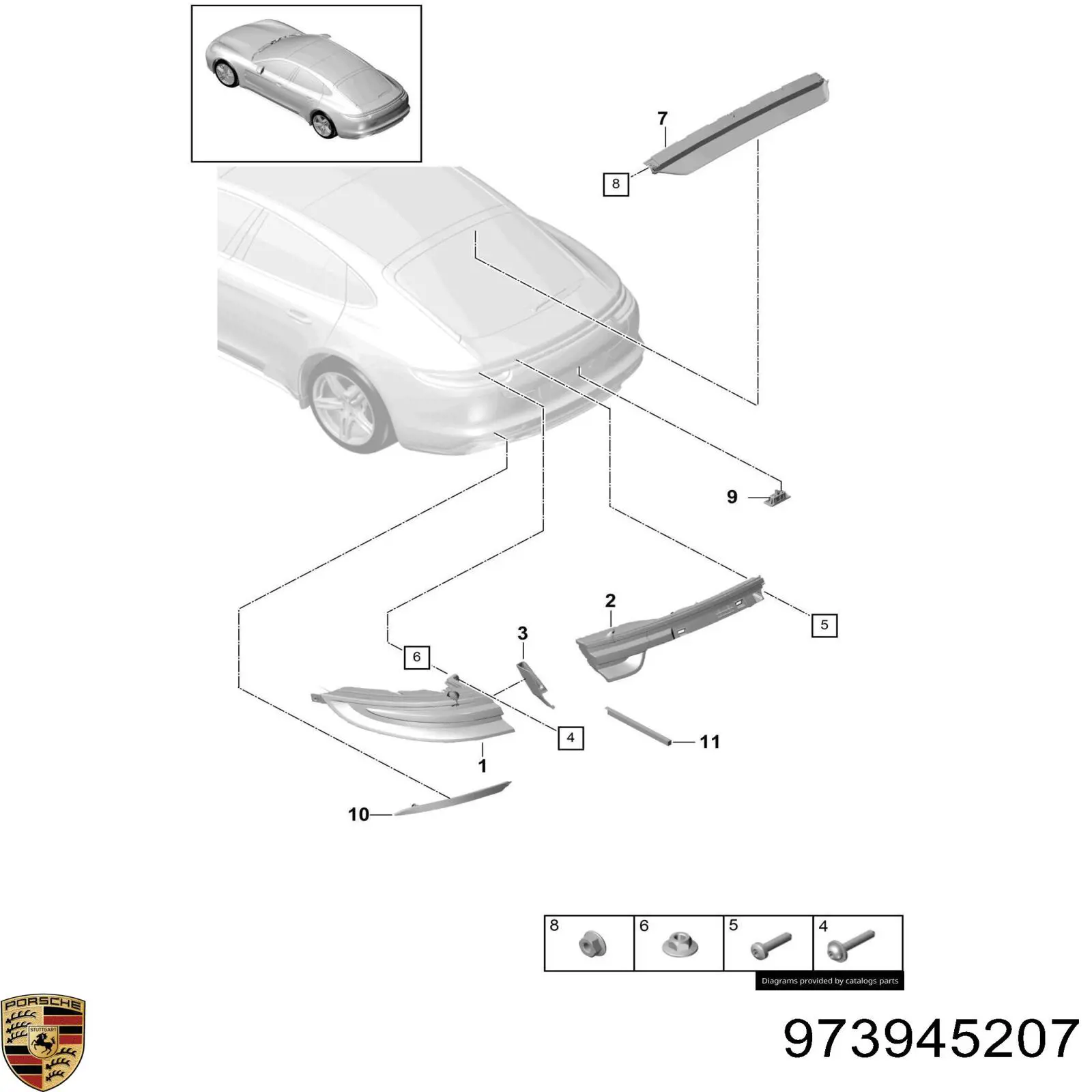 Стоп задній Porsche 973945207 ціна, від 498.94 USD