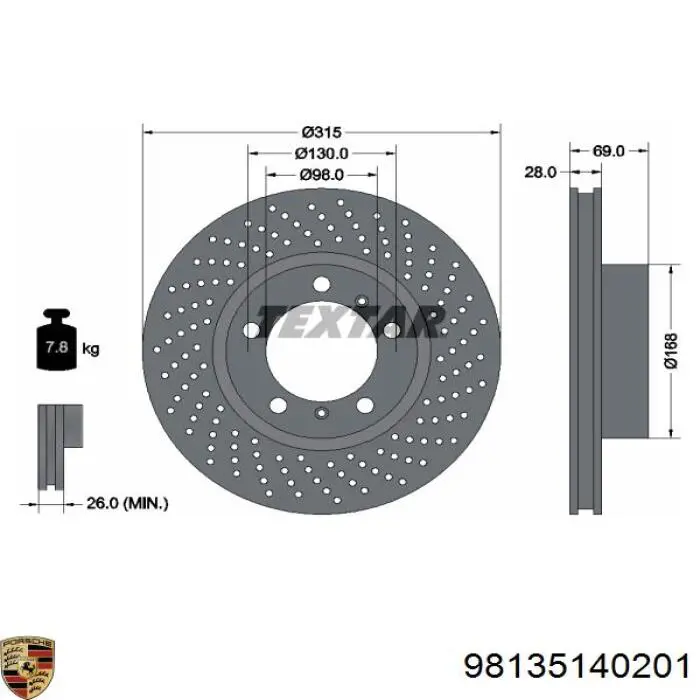 Диск переднього гальма ABS 18394 ціна, від 81.50 USD