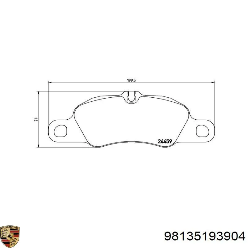 Колодки гальмівні передні, дискові 98135193904 Porsche