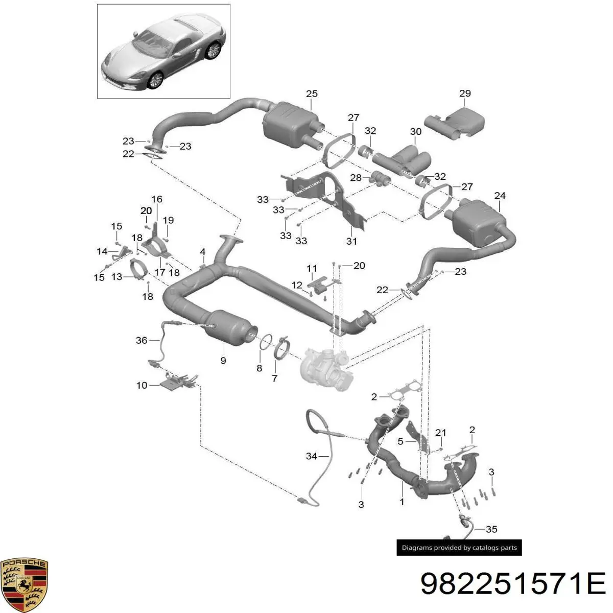  Porsche 982251571E ціна, від 71.54 USD