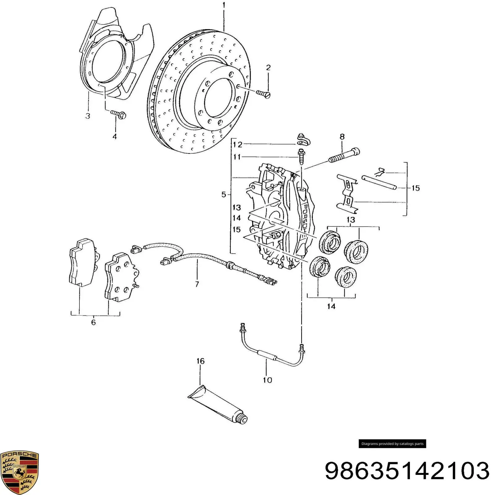  Супорт гальмівний передній лівий Porsche 911 