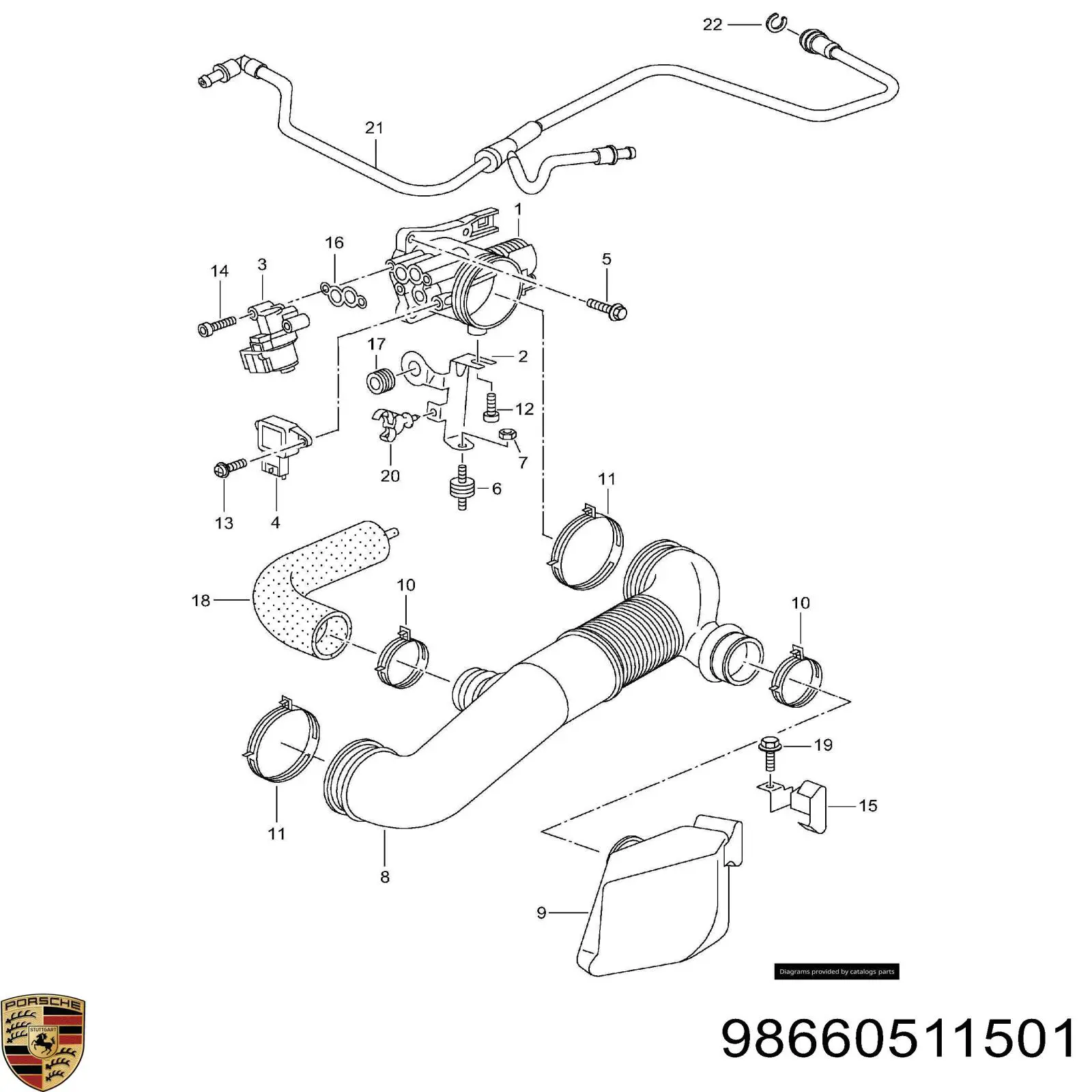 Купити Дросільна заслінка Porsche Boxster  987