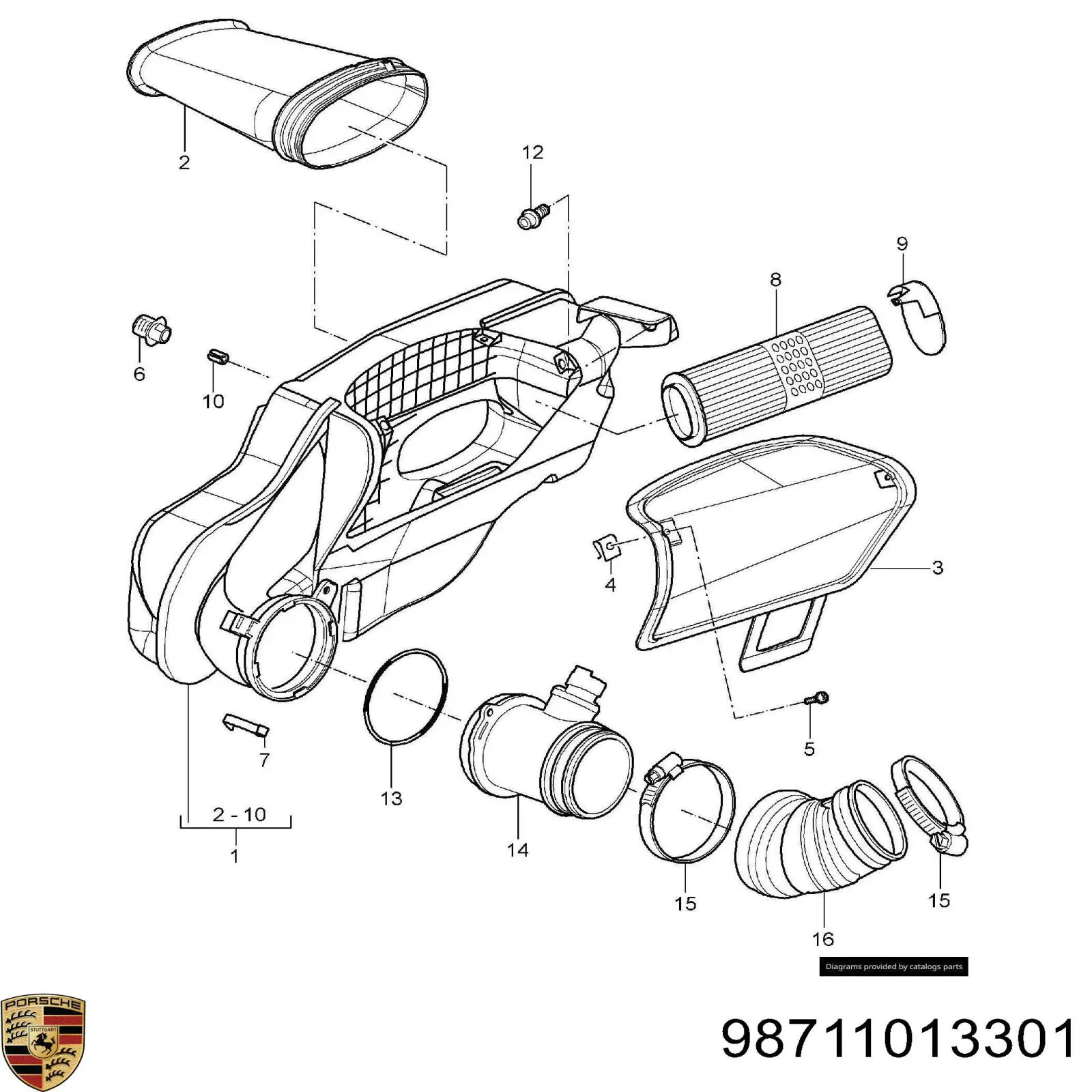 Елемент повітряного фільтра Porsche 98711013301 ціна, від 32.89 USD