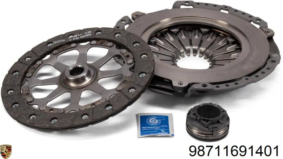 Купити 98611691100 Porsche Комплект зчеплення (диск, корзина, підшипник)
