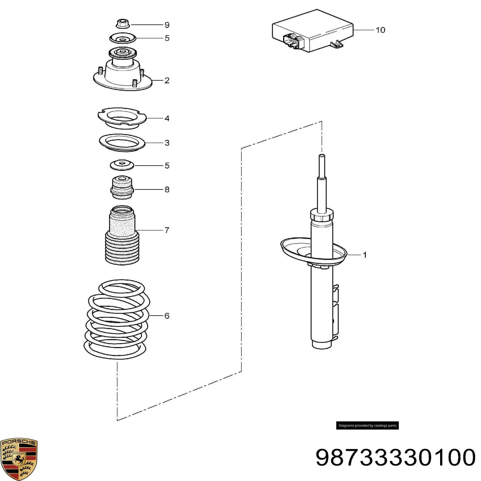98733330100 Porsche Буфер заднього амортизатора