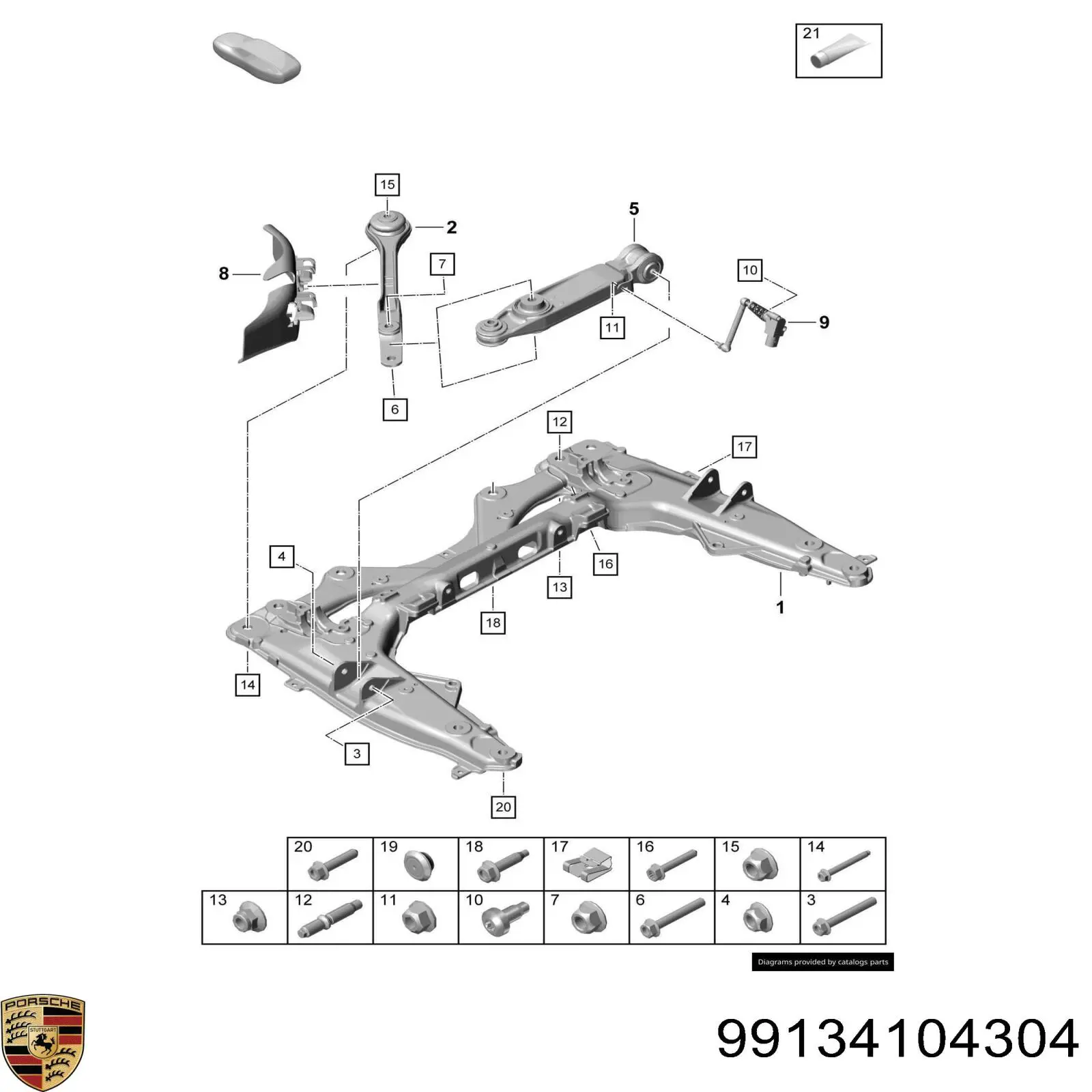 Важіль передньої підвіски нижній, лівий/правий 99134104304 Porsche