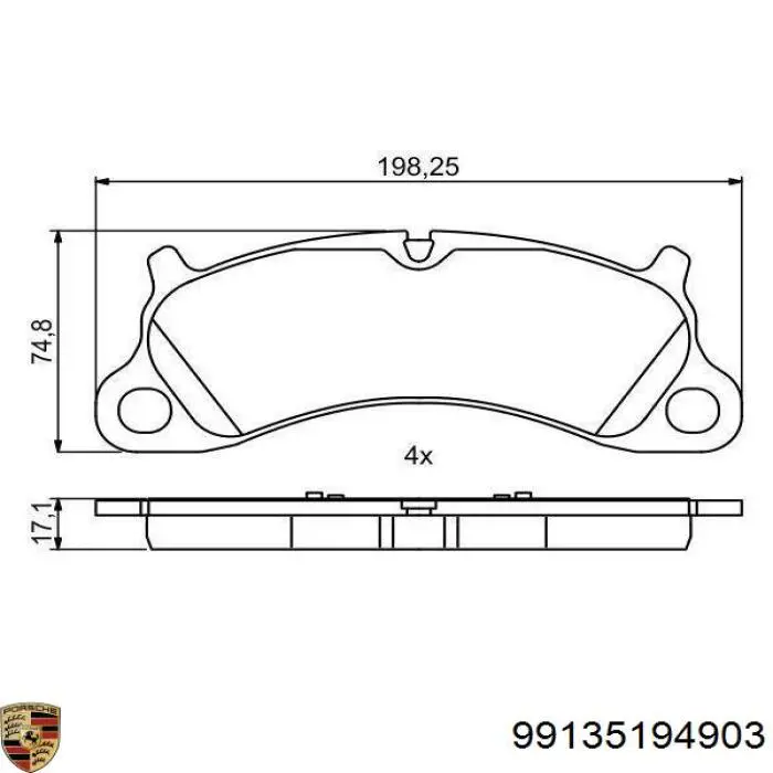 Гальмівні колодки Porsche 99135194903 ціна, від 106.05 USD