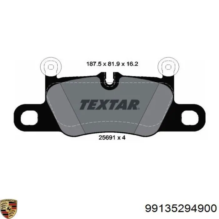 Колодки гальмові задні, дискові 99135294900 Porsche