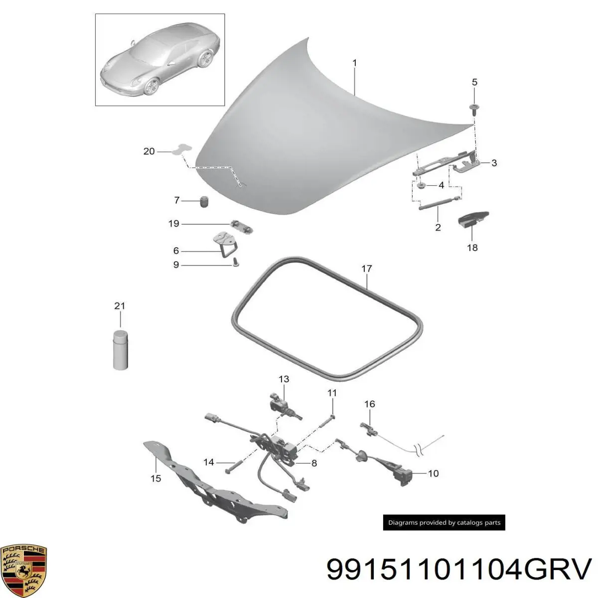 Капот на Porsche Boxster 982