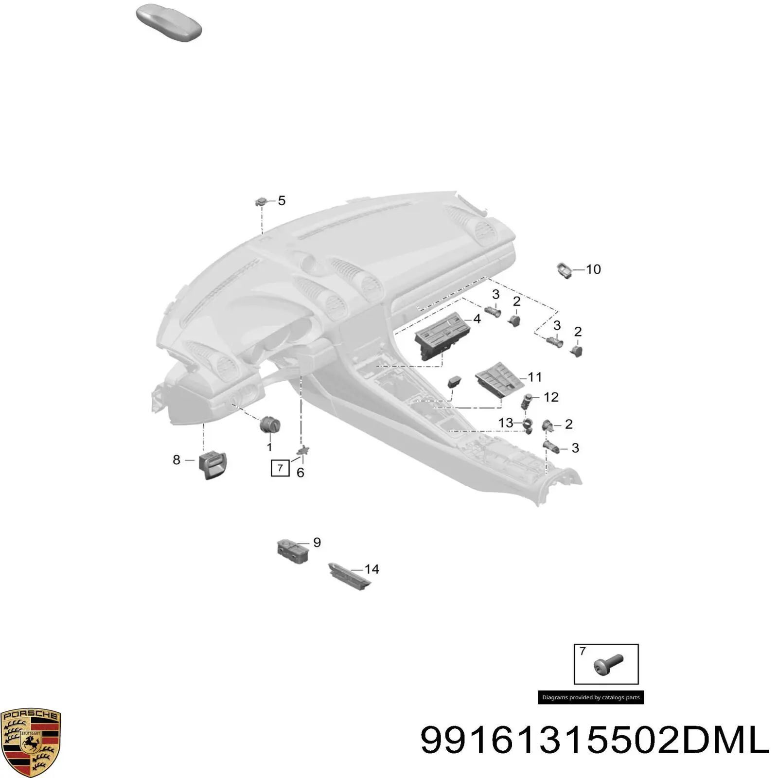 Кнопковий блок керування склопідіймачами передній лівий Porsche 99161315502DML ціна, від 29.33 USD