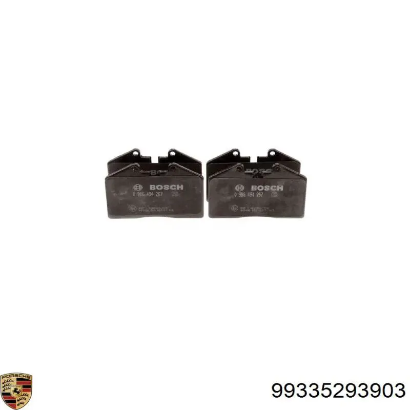 Задні гальмівні колодки Porsche 99335293903 ціна, від 67.27 USD