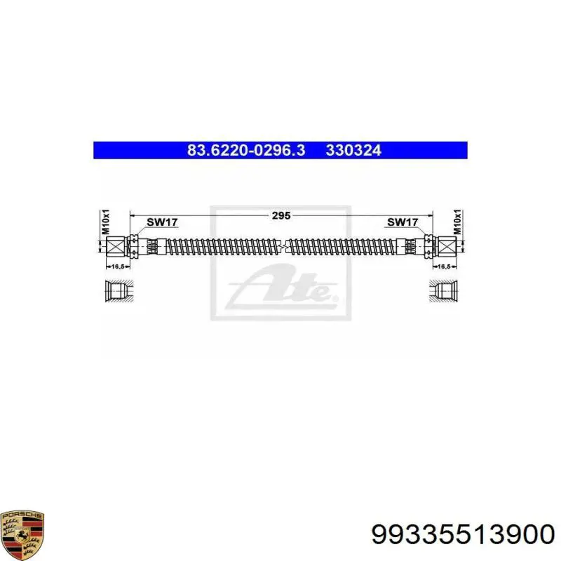 Шланг гальмівний передній ATE 24520402973