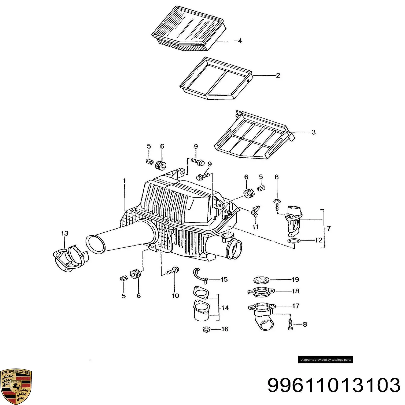 Елемент повітряного фільтра Porsche 99611013103 ціна, від 14.79 USD