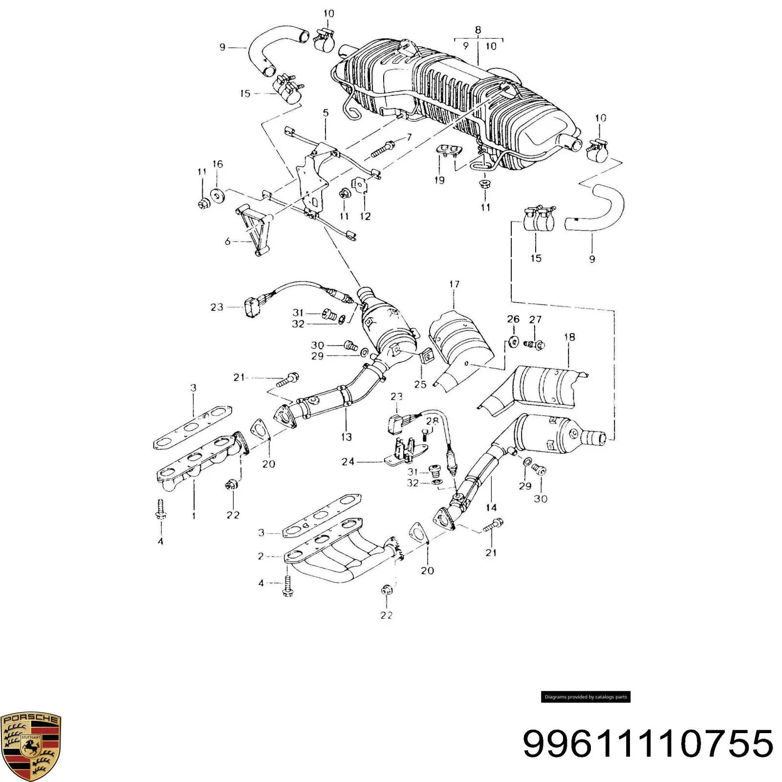 Прокладка випускного колектора Porsche 99611110755 ціна, від 3.83 USD