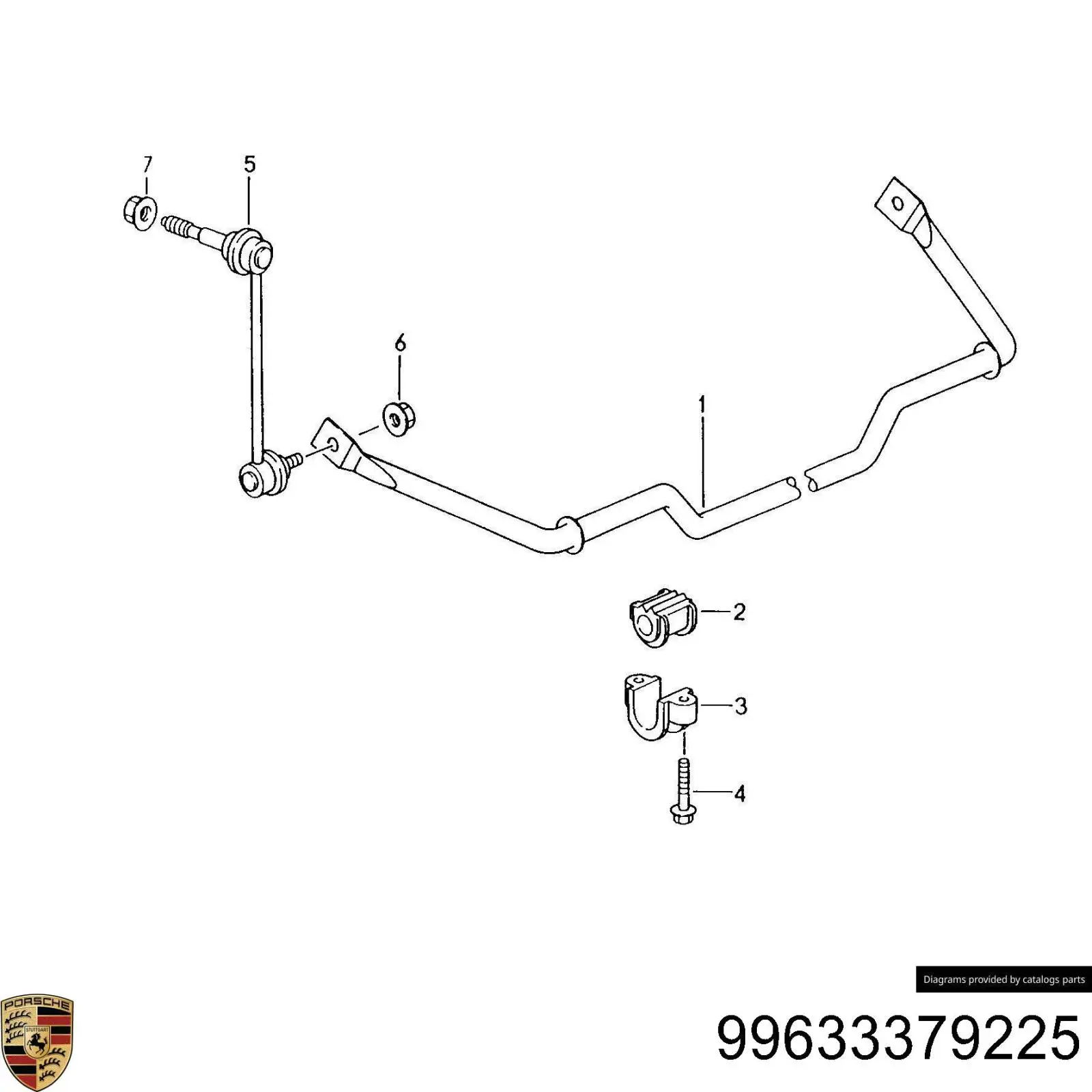 99633379225 Porsche Прокладка стабільзатора заднього
