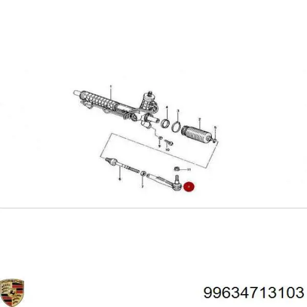 Наконечник рульовий Porsche 99634713103 ціна, від 32.23 USD