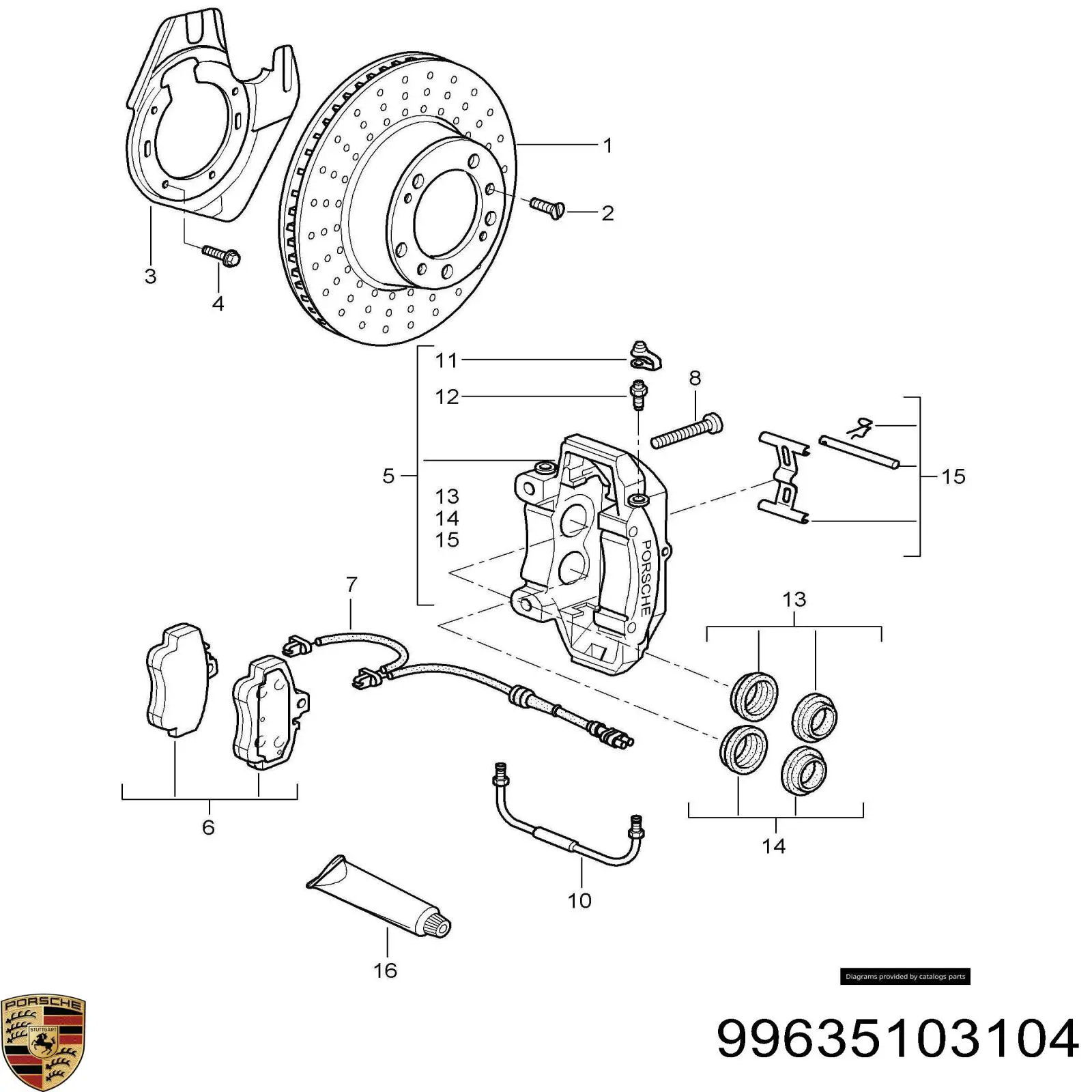 Диск гальмівний передній 98135103101 Porsche