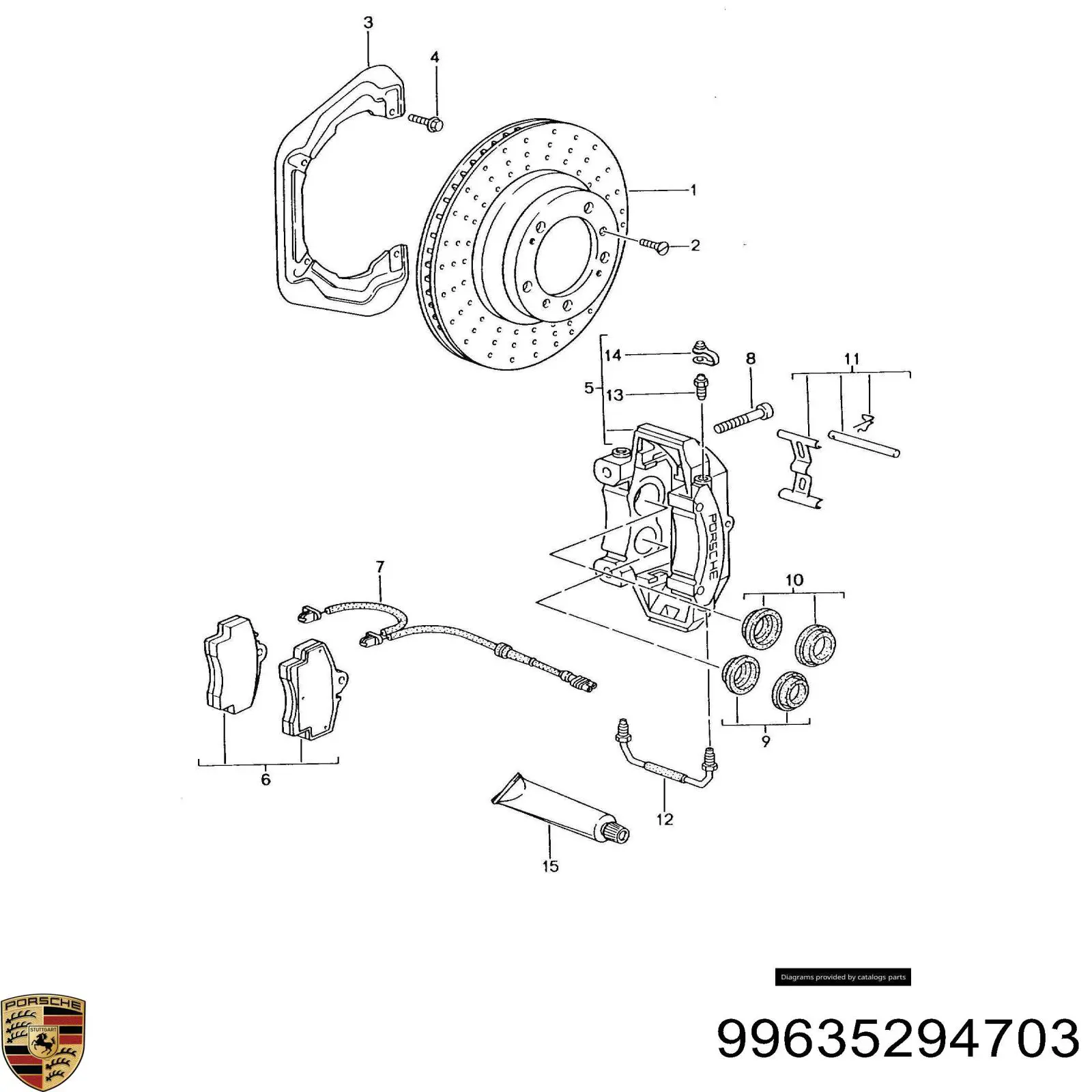 Колодки гальмівні передні, дискові 99635294703 Porsche