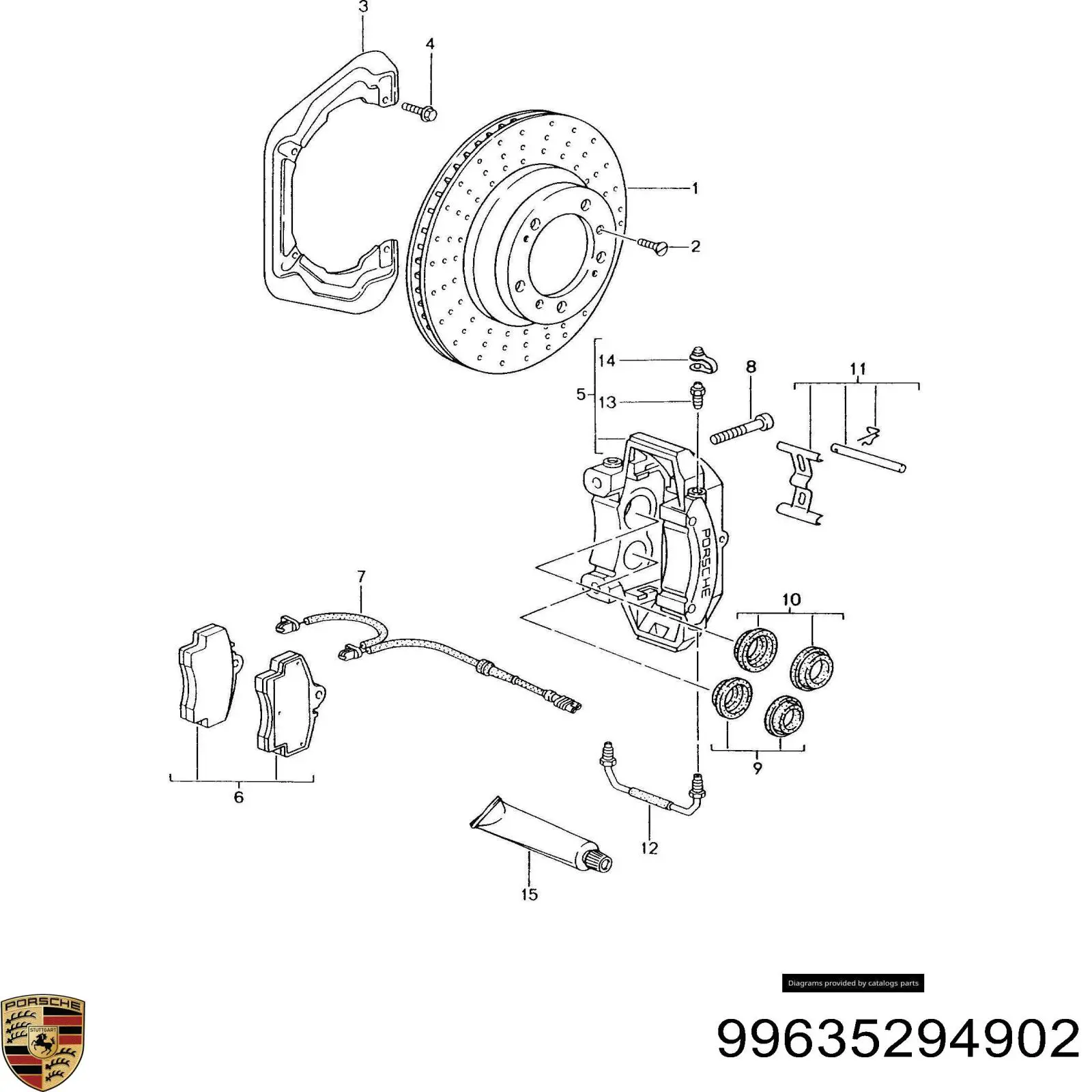 Передні тормозні колодки 99635294902 Porsche