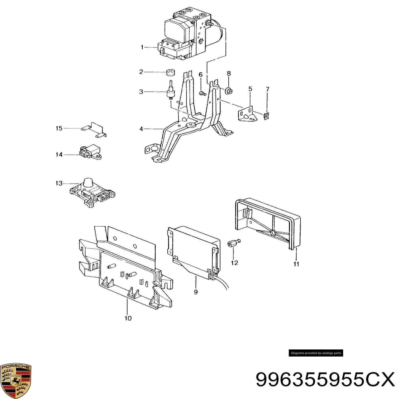 Блок АБС 996355955CX Porsche