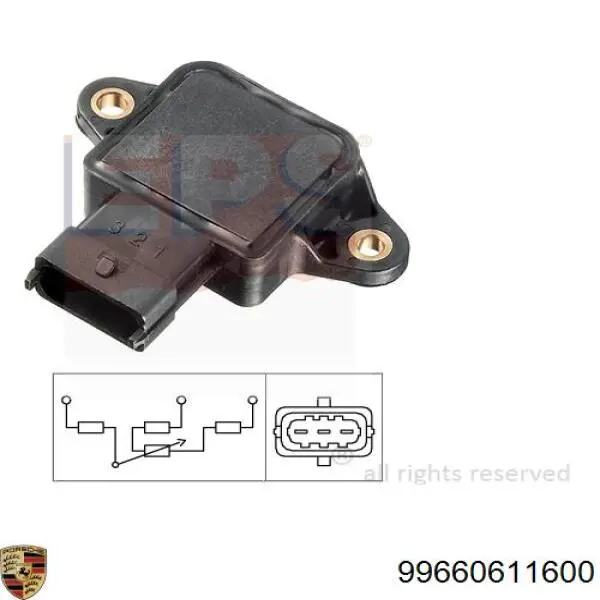 99660611600 Porsche датчик положення дросельної заслінки (потенціометр)