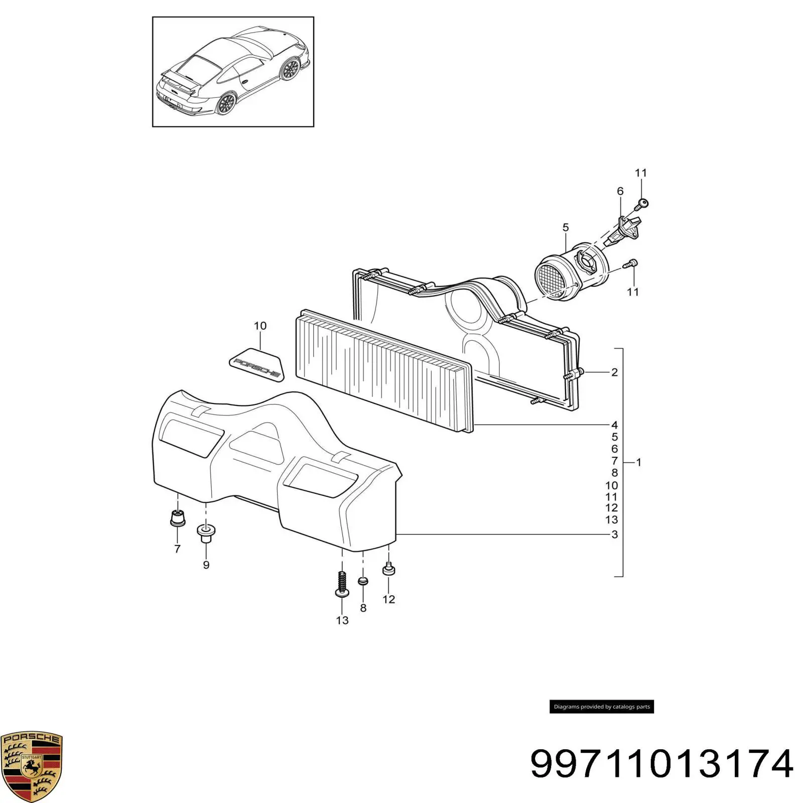 Купити 99711013174 Porsche Автомобільний фільтр повітря