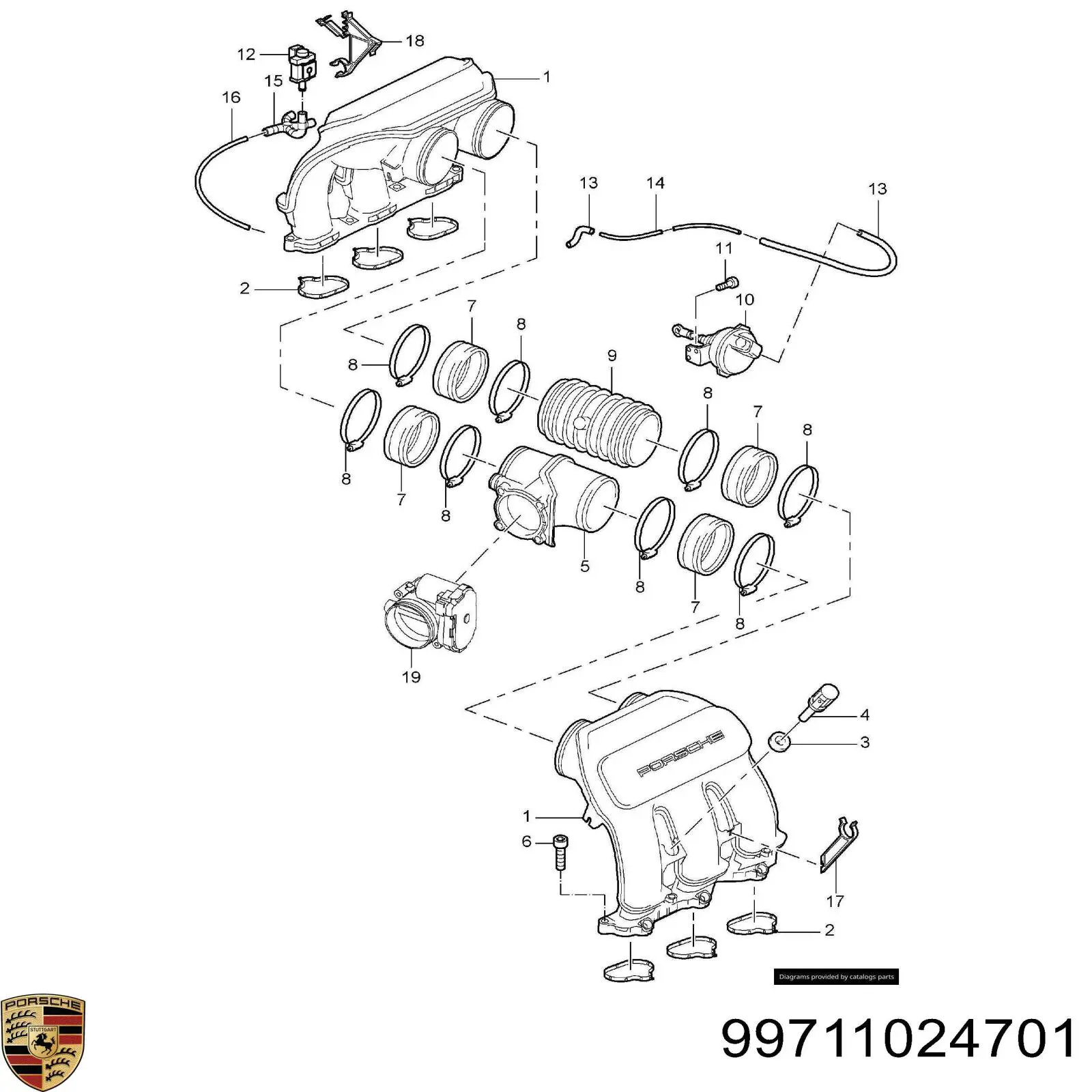 Прокладка впускного колектора Porsche 99711024701 ціна, від 6.39 USD