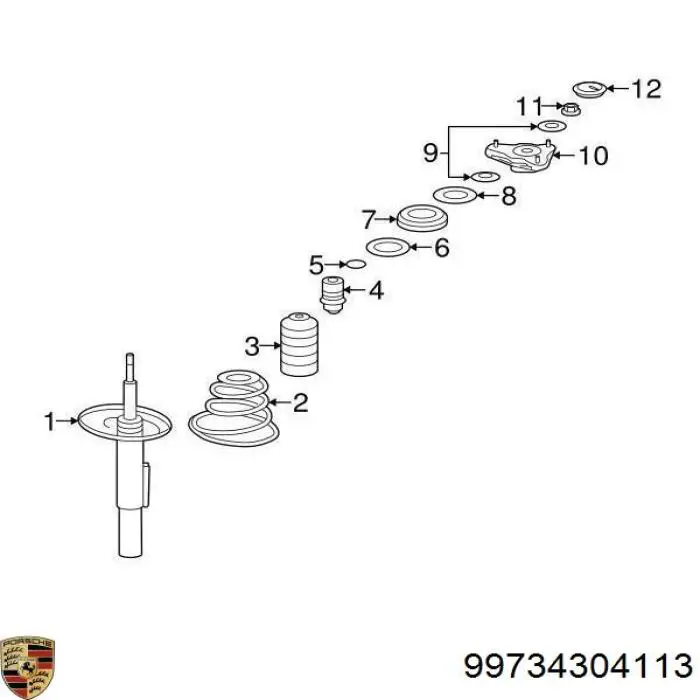 Амортизатор передній 99734304113 Porsche