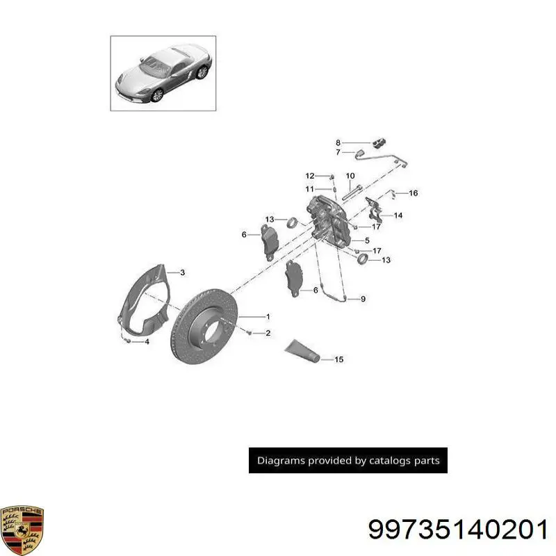 Гальмівні диски передні 99735140201 Porsche