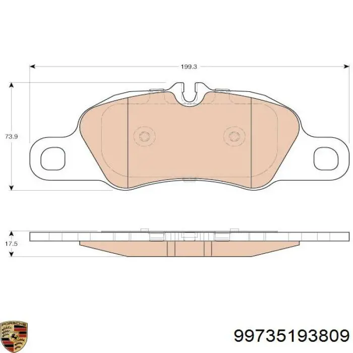 Колодки гальмівні передні, дискові 99735193809 Porsche