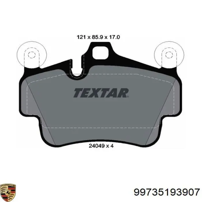 Гальмівні колодки Porsche 99735193907 ціна, від 59.85 USD
