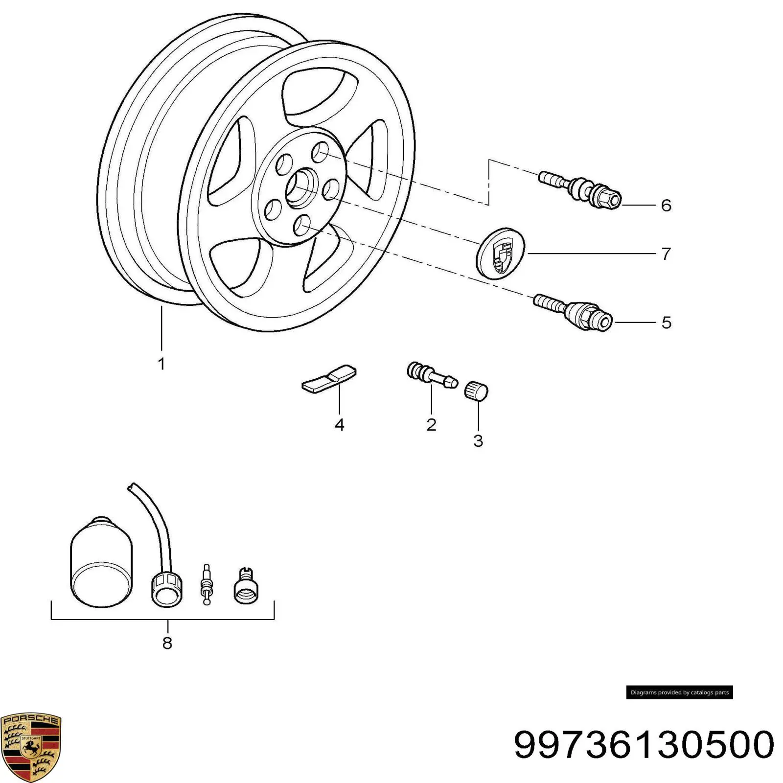 Ковпаки на диски Porsche 99736130500 ціна, від 31.78 USD