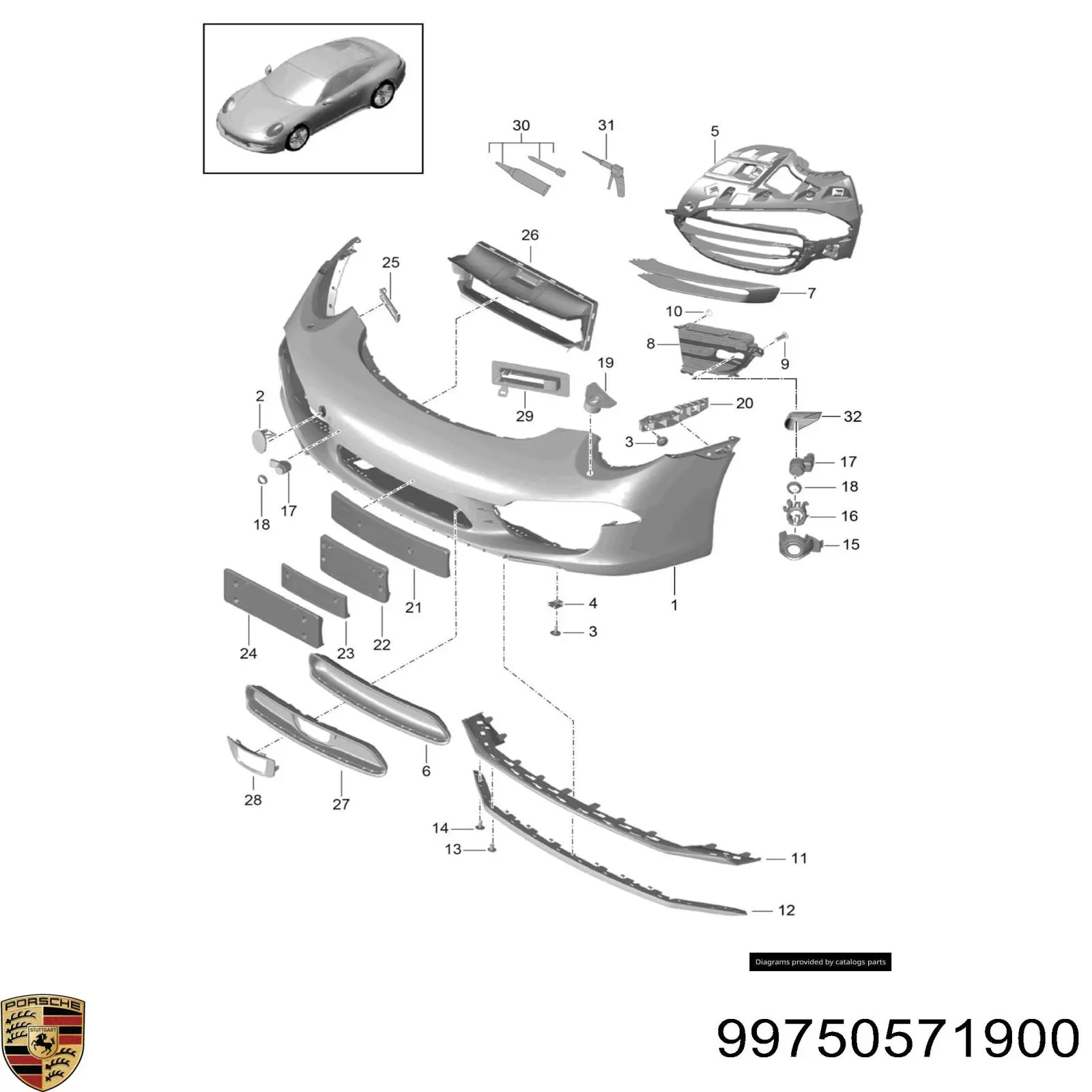 Купити 99750571900 Porsche 