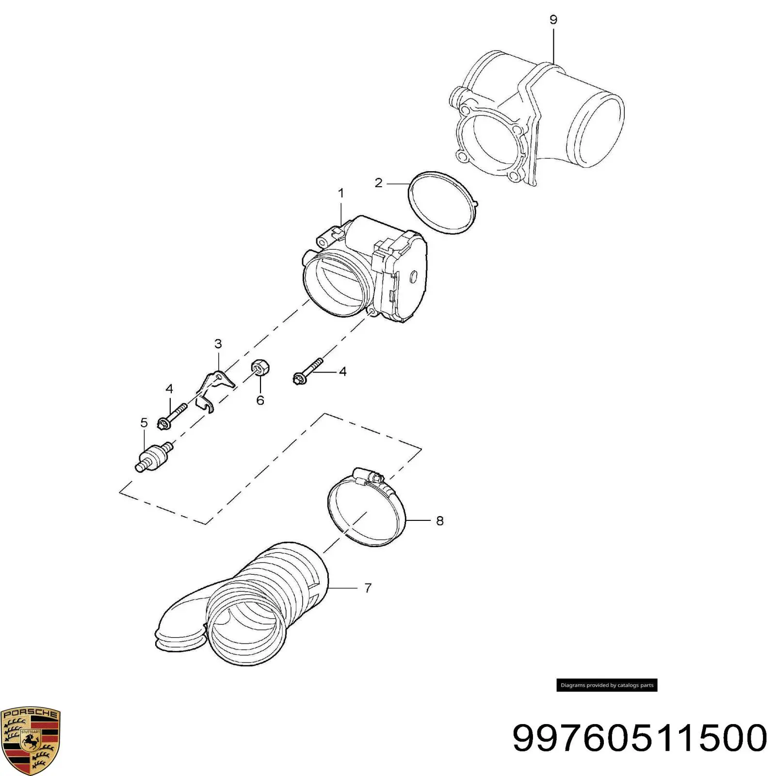 Блок дросельної заслінки Porsche 99760511500 ціна, від 63.33 USD