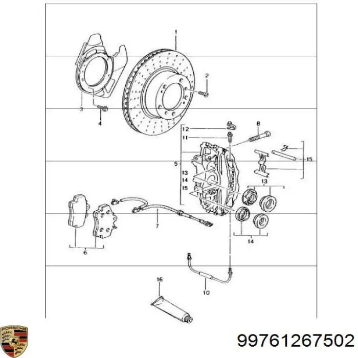 Датчик зносу гальмівних колодок, передній лівий 99761267501 Porsche