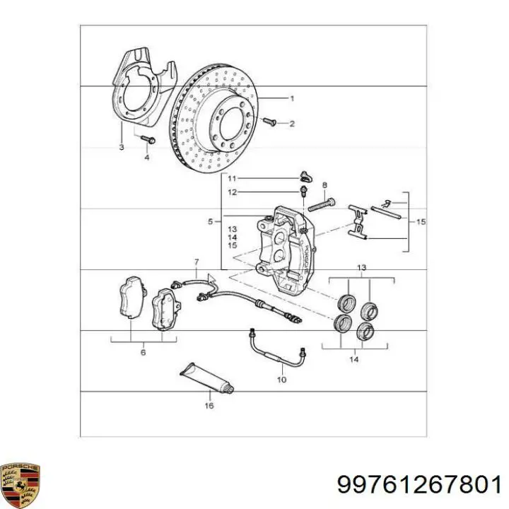Купити 99761267801 Porsche Датчик зносу гальмівних колодок