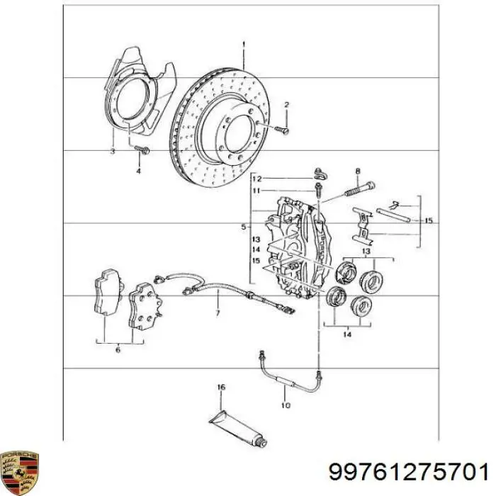 Купити 99761275701 Porsche Датчик зносу гальмівних колодок, передній лівий