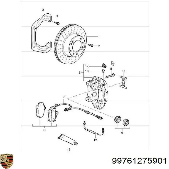 Датчик зносу гальмівних колодок, передній правий Porsche 99761275901 ціна, від 17.78 USD