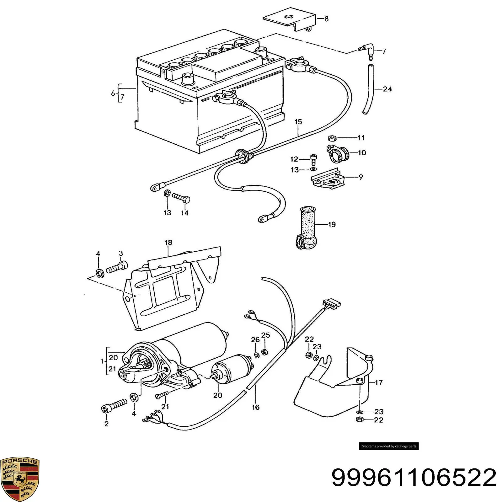 Батарея акумуляторна Porsche 99961106522 ціна, від 109.22 USD