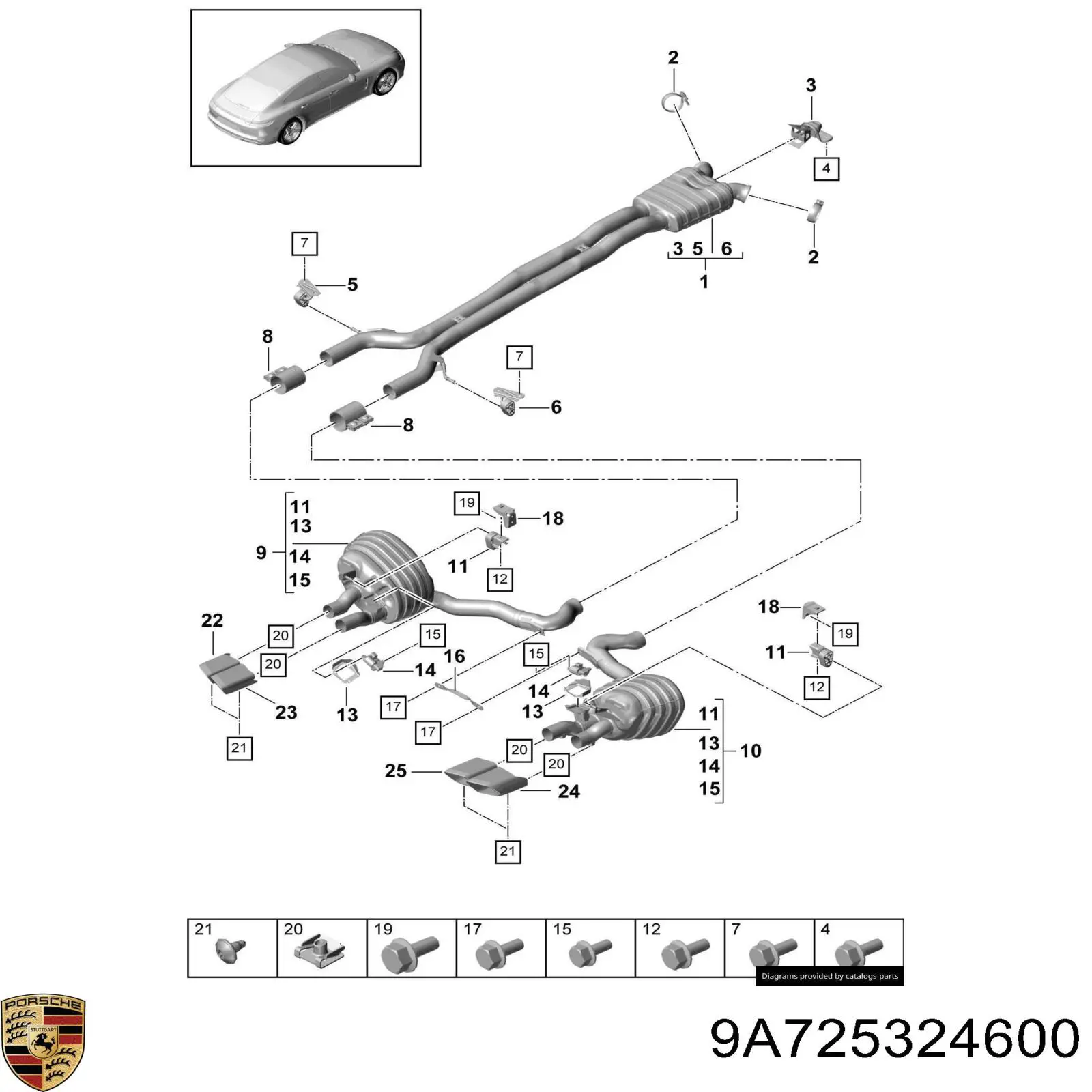  Porsche 9A725324600 ціна, від 70.00 USD