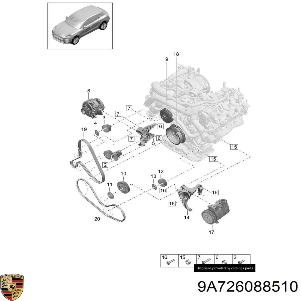  Porsche 9A726088510 ціна, від 44.66 USD