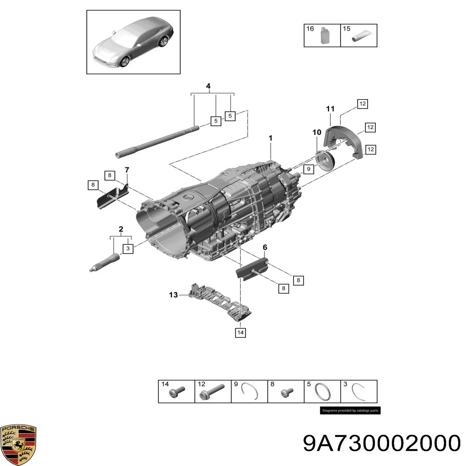 Коробка передач автомат Porsche 9A730002000 ціна, від 4849.35 USD