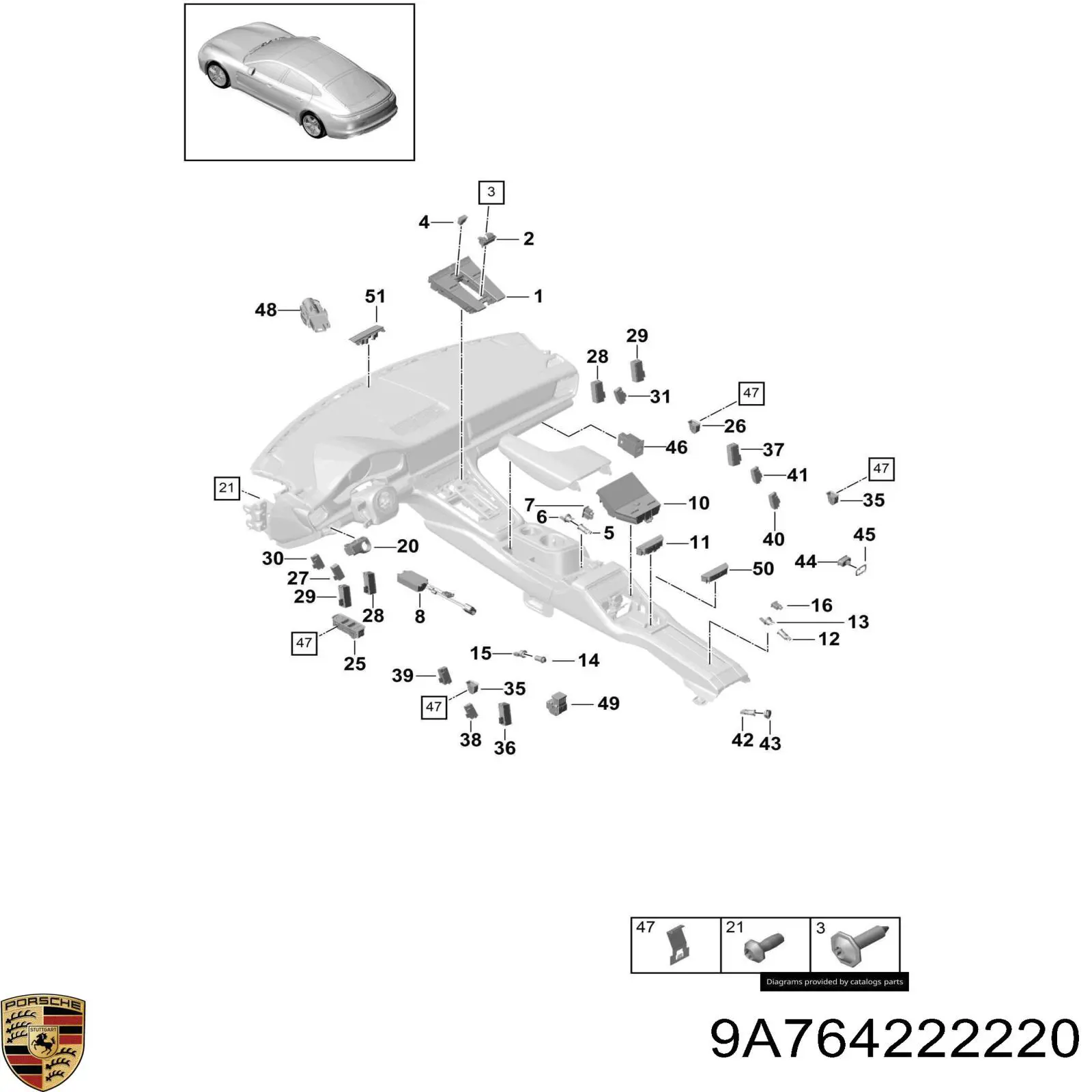 Купити 9A764222220 Porsche 