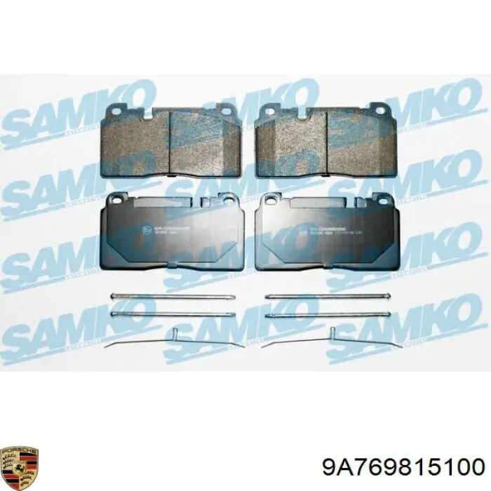 Купити 9A769815100 Porsche Колодки гальмівні передні, дискові