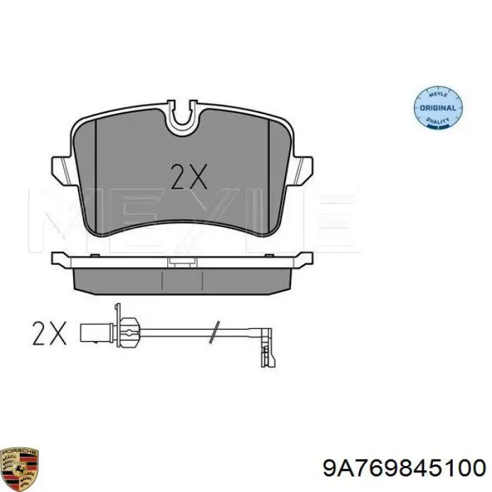 Задні гальмівні колодки 9A769845100 Porsche