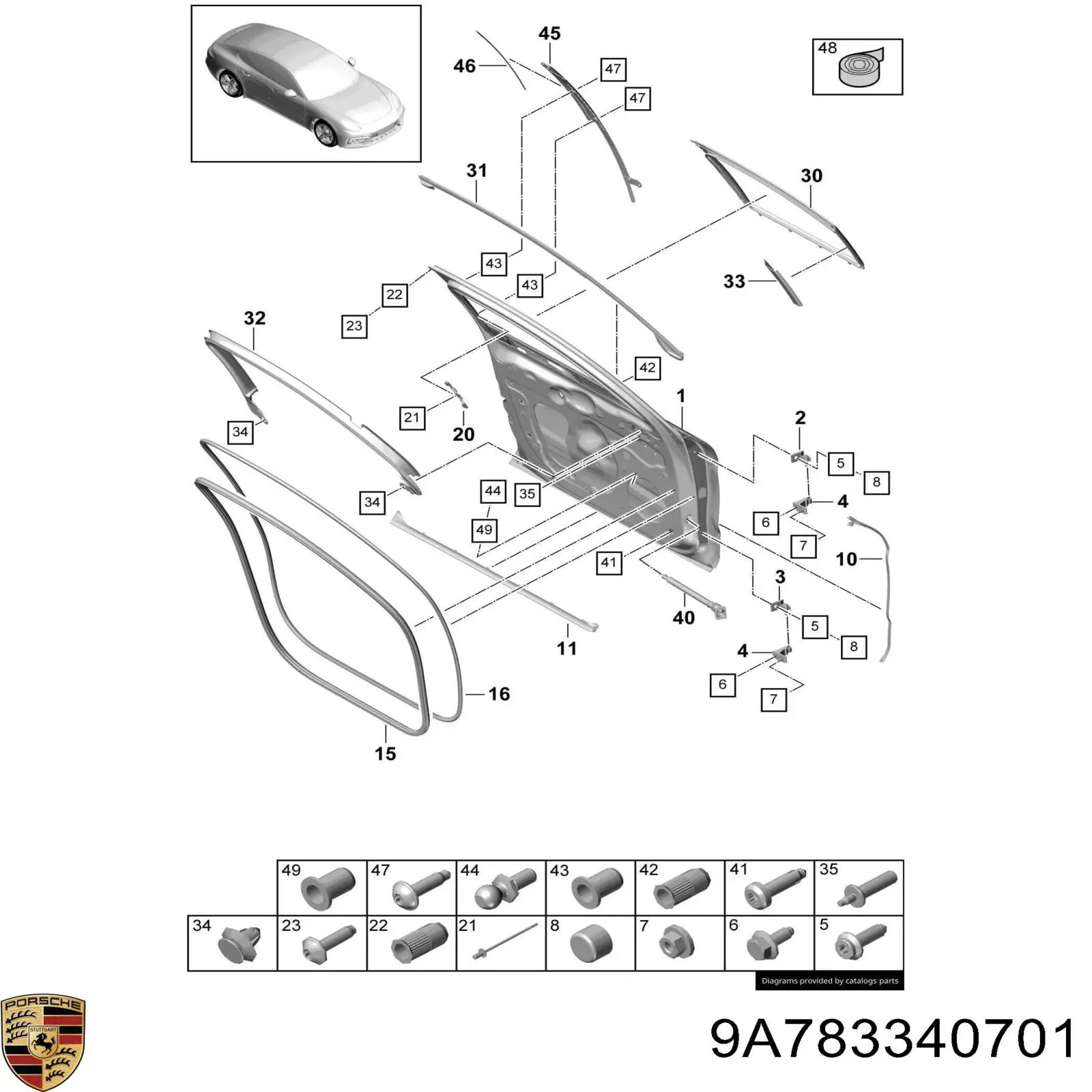 9A783340701 Porsche 