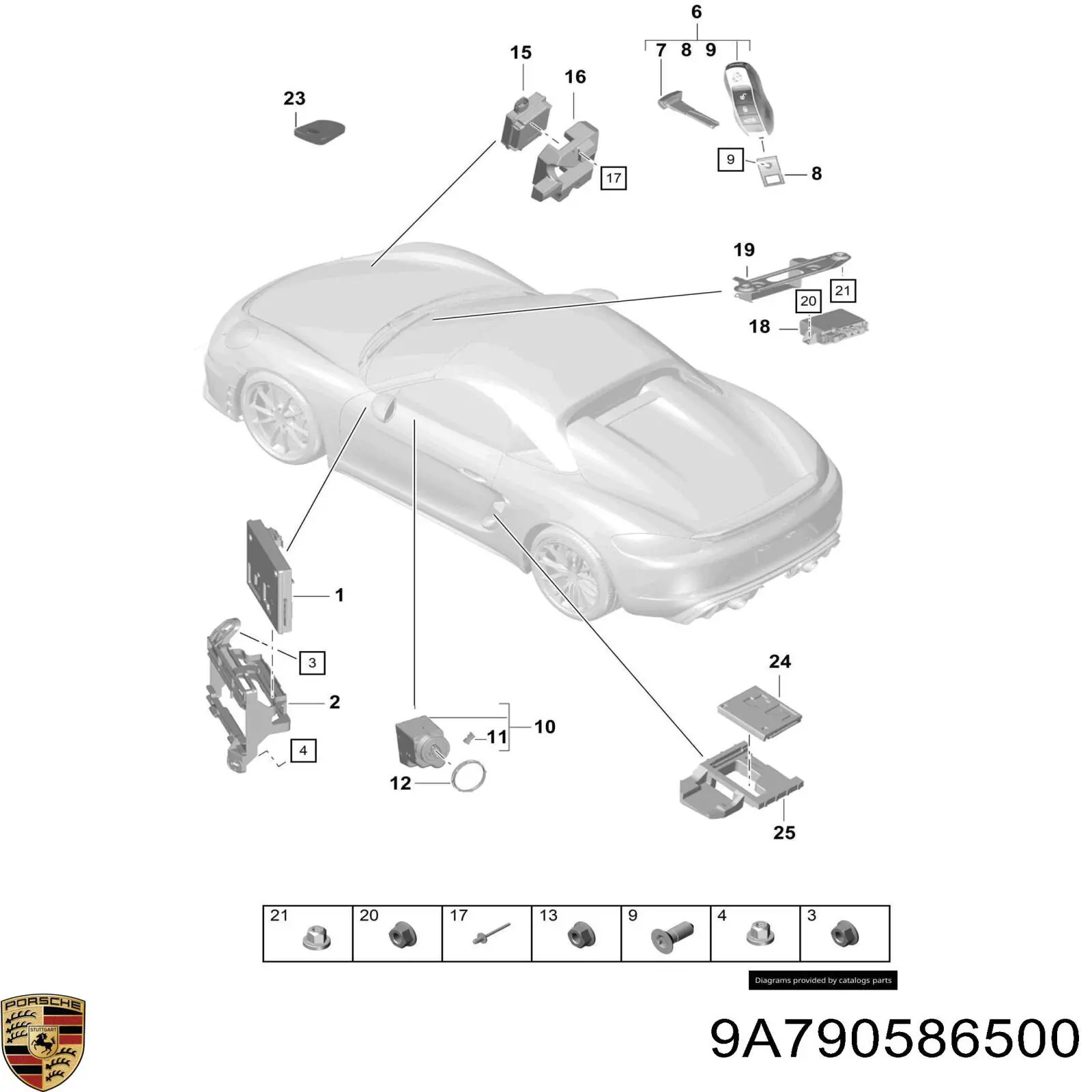 Замок запалювання Porsche Cayman купе (982) (2016 - 2026) ціна, від 22.88 USD